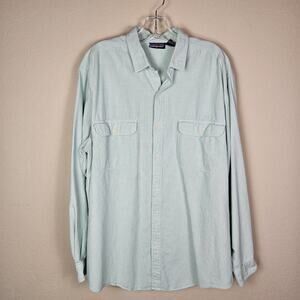 VTG Patagonia Mens XL Cotton Button Up Long Sleeve Shirt 80s 90s Outdoor Hiking